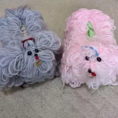 編み物　ワンちゃん　箱ティッシュカバー
