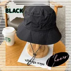 黒 サファリハット 防水 コンパクト 登山アウトドア キャンプ フェス 釣り