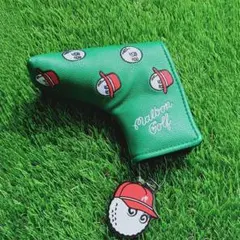 マルボンゴルフ ヘットカバー ブレード型 ピン型 パター用 Malbon 緑色