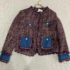 《美品》 Back Stage ツイードジャケット パープル L フォーマル