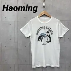 Haoming ハオミン ペンギンＴシャツ プリント メンズ M 白