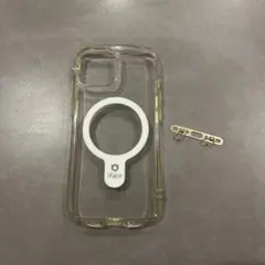 iFace iPhone14 クリアケース　ストラップホルダー付き
