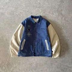 90s ディズニー公式 デニムジャケット 刺繍ロゴ スタジャン ブルゾン