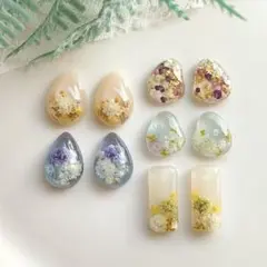 《35》【SALE】レジンパーツ　カボションアソート　ドライフラワー　貼り付け