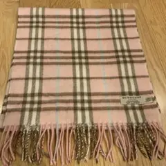 バーバリー マフラー ピンク カシミヤ100%