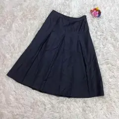 コムサ プリーツスカート 黒 裏地あり オフィスカジュアル　9号