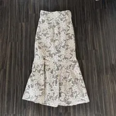 レース マーメイドフレアスカート ベージュ
