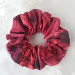 ハンドメイド シュシュ ハワイアン レッド