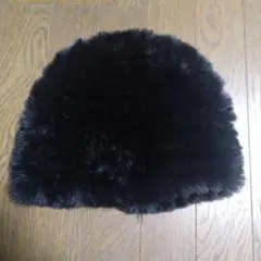 しまむら　レディース　黒いファーのハット