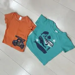 カーターズ　6m9m トップス2点 ブルー グリーン&オレンジ　carter's