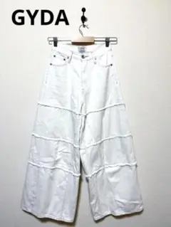 ジェイダ メンズ フリンジワイドデニムパンツ S ホワイト