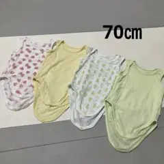 ユニクロ　ベビー肌着セット　メッシュロンパース（果物柄・メッシュ）
