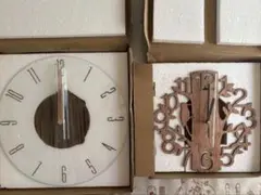 モダンデザイン 掛時計 ガラス 木材