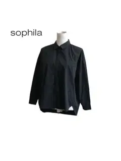 ★ ソフィラ　sophila 日本製　ボタンダウン　長袖　シャツ　ブラック