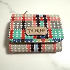 美品 トースTOUS 三つ折り財布 コンパクト くま柄