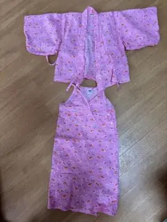 1日以内に発送可‼️ キッズ 浴衣 甚平 100cm ピンク 金魚