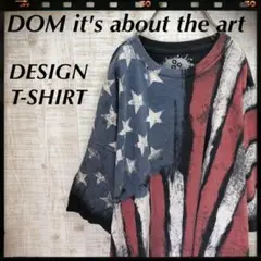 DOM 星条旗 グラフィック Tシャツ 黒系 半袖 古着 2718