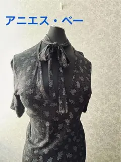 アニエスベー ワンピース　美品です　しっとりしなやか生地　大人っぽい　黒