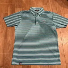 TaylorMade ターコイズ ストライプ ポロシャツ　美品