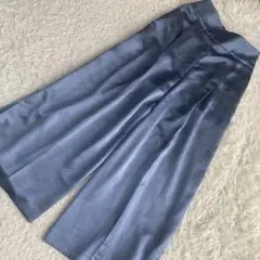 LAUTREAMONT サテンパンツ ブルー 38 ツヤ 光沢 キレイめ 上品