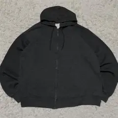 【AKIMBO元ネタ】HANES 無地 ジップパーカー レアチャコール 00s
