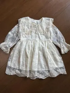 《新品＊未使用》レースワンピース 結婚式 記念写真 アイボリー90サイズ