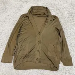 CARAOCRUZ キャラオクルス　ショールカラーカーディガン　カーキ　レリアン