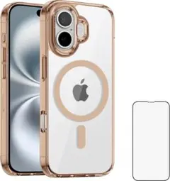 25326　値下げOK　Phone 16 ケース クリア　ガラスフィルム付き