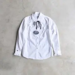 70s rock mount ロックマウント ウエスタン フリル ブラウス 白