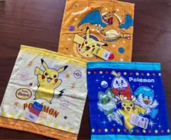 ■新品未使用■ ポケモンハンドタオル　3点セット　ポケモン　綿100 ピカチュウ