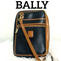 BALLY バリー ショルダーバッグ ロゴ柄 総柄　黒　ヴィンテージ
