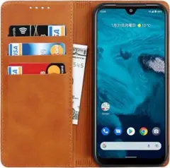 Android One S9 ケース　手帳型　ブラウン　アンドロイド　スマホ