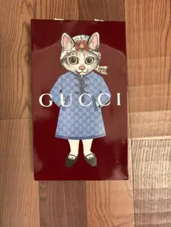 GUCCI 猫イラスト ショッピングバッグ