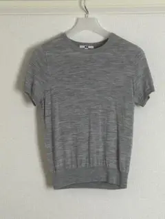 UNIQLO メリノクルーネックセーター　半袖　グレー