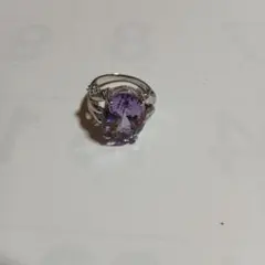 パープルクリスタルストーンリング
