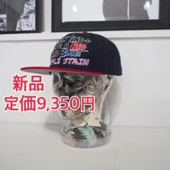 新品 定価9350円 パープルステイン 刺繍 ロゴ キャップ ネイビー レッド