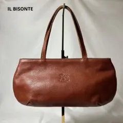 美品 ILBISONTE イルビゾンテ ミニハンドバッグ ブラウン レザー ロゴ