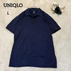 【ユニクロ】UNIQLO 半袖ポロシャツ ボタンダウン ネイビー L
