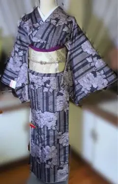 紫　洗えるお着物