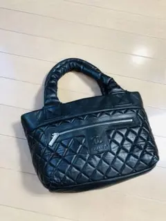 CHANEL シャネル 美品 コココクーン ナイロン レザー MM トートバッグ