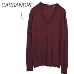 CASSANDRE【L】カシミア シルク バーガンディ ニット イタリア製