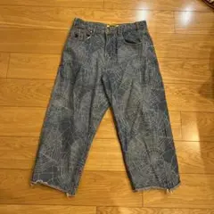 butter goods ブラウン 蜘蛛の巣模様 デニムパンツ 新品未使用 Butter goods Web denim jeans 蜘蛛の巣 - メルカリ