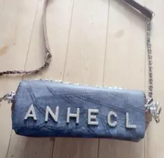 ANHECL デニムブルー ショルダーバッグ 2way ハンドバッグ