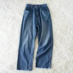 フェリシモ　avecmoi　アヴェクモワ　軽やかリネン混デニムライクパンツ　M