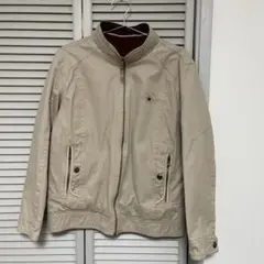 ベージュ ジップアップジャケット　リバーシブル