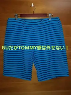 GU　ストライプ　ハーフパンツ　XL