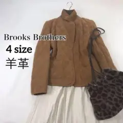 ブルックスブラザーズ キルトレザージャケット 羊革 リアルレザー 茶