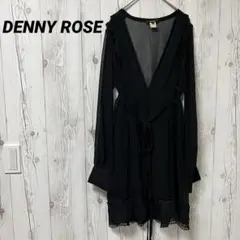 【DENNY ROSE】デニーローズ　ワンピース　シアー　黒　シフォン　S