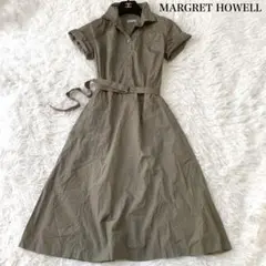MARGARET HOWELL ベルテット ロングシャツワンピース Ⅱサイズ