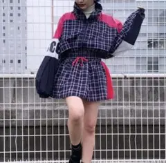 チェックナイロンセットアップ